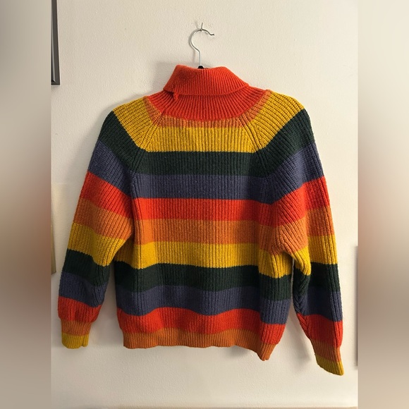 Listicle Colorful Striped Turtleneck Sweater - Picture 5 of 6